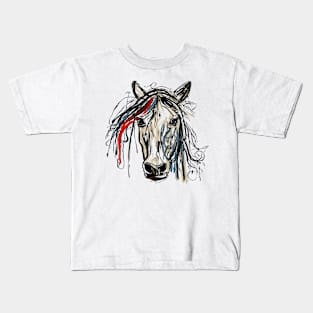 Hand Drawn Horse Portrait Kids T-Shirt